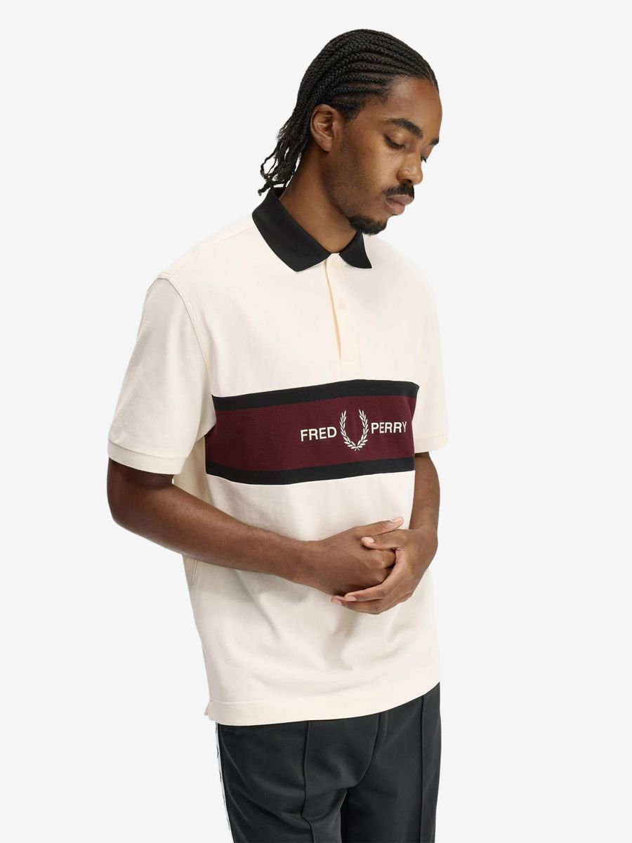 FRED PERRY — Рубашка Поло Embroidered Panel Polo Ecru