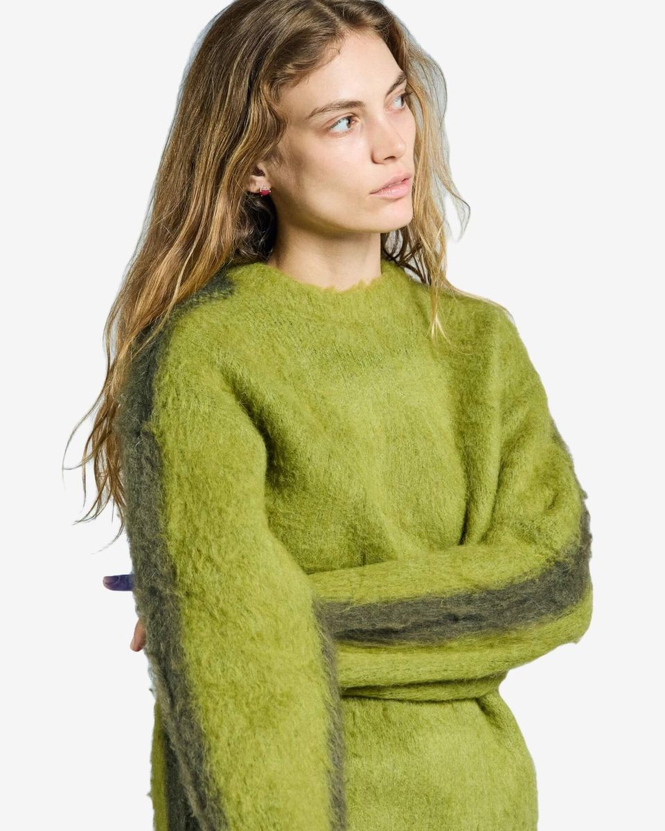 OBEY — Свитер-вязаный W Aura Crew Sweater Lime