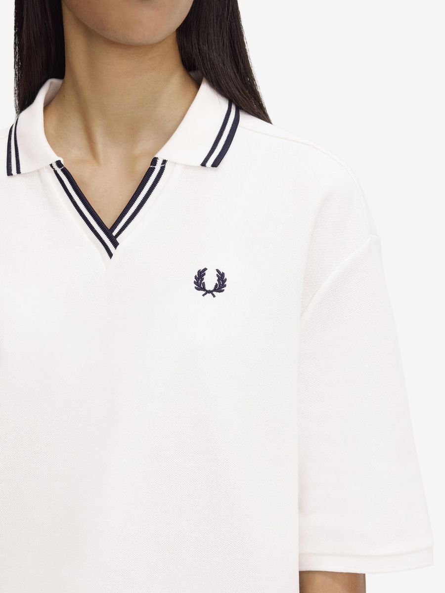 FRED PERRY — Поло W Open Collar Tipped Polo Shirt White/Black