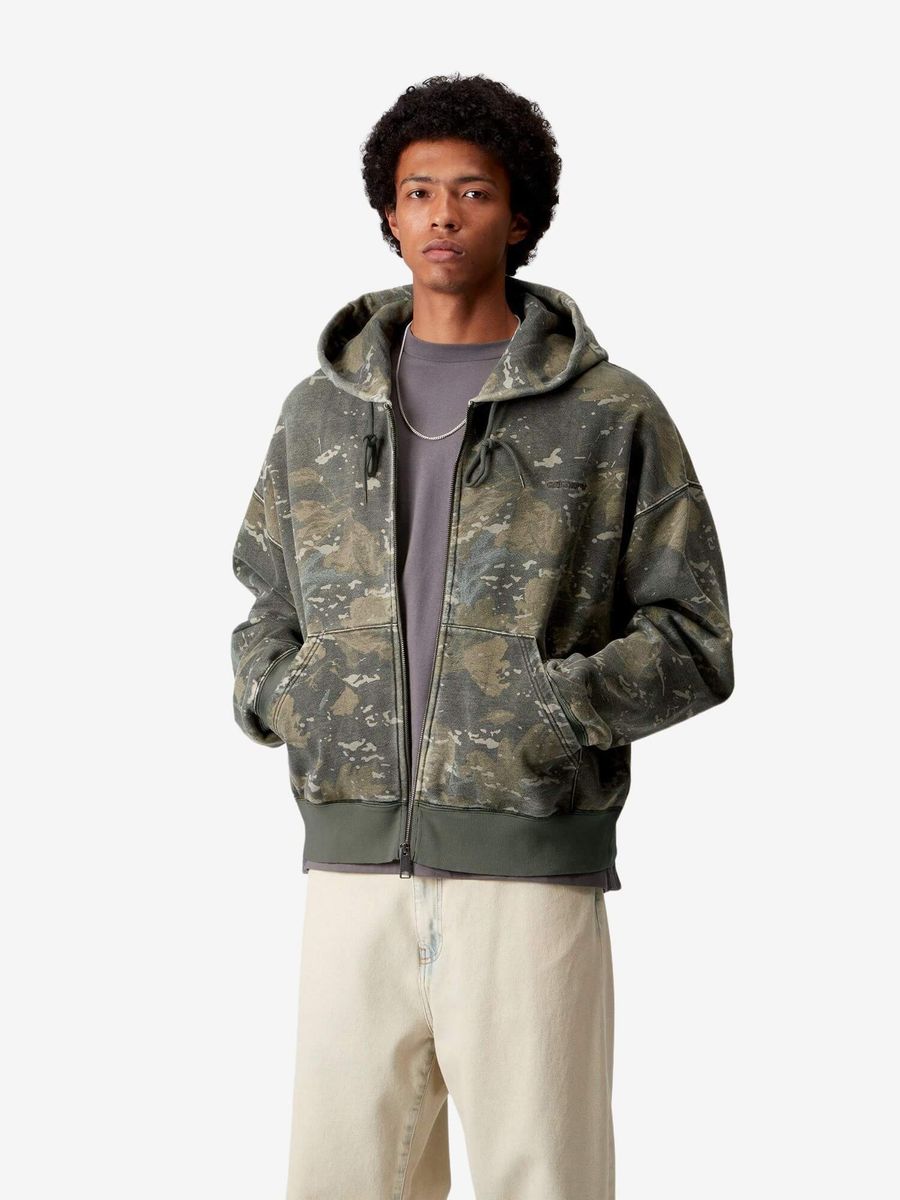 CARHARTT WIP — Худи ZIP Hooded Benton Sweat Jacket Camo Combi Green (Garment Dyed)