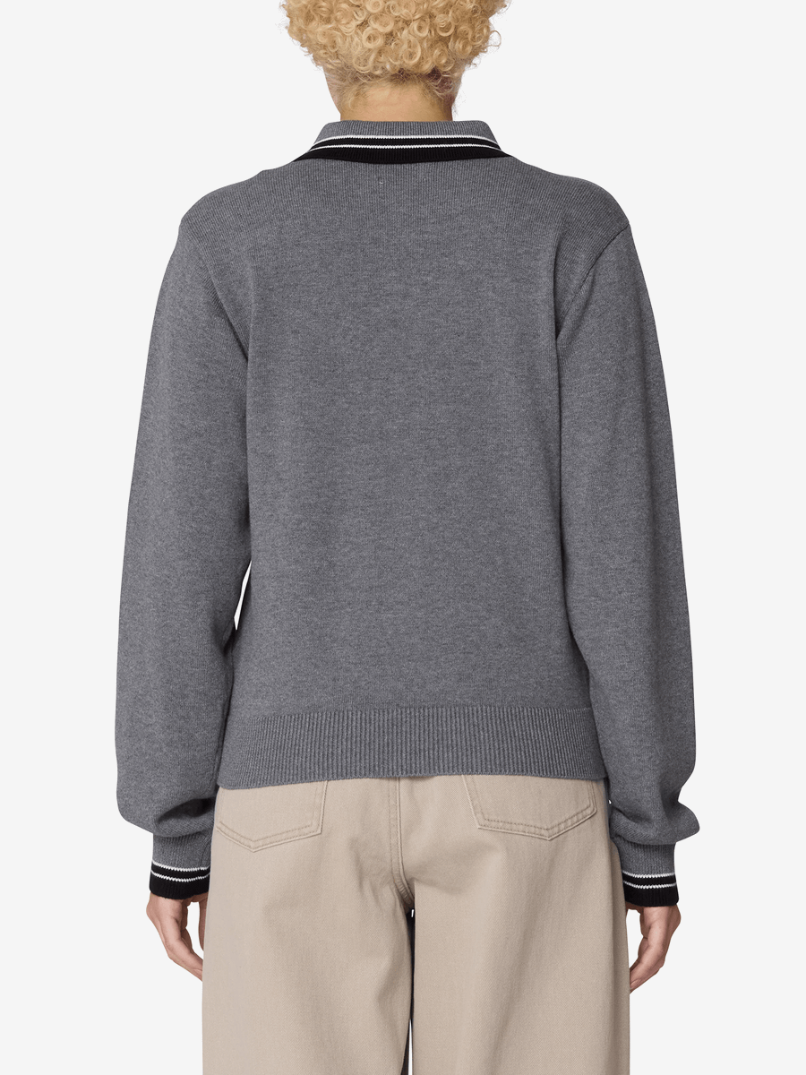 OBEY — Свитер-Поло W Goalie Polo Sweater Grey Heather