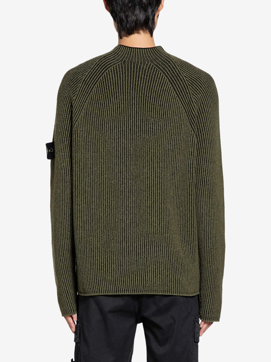 STONE ISLAND — Свитер Wool Crew Neck Sweater Military Green