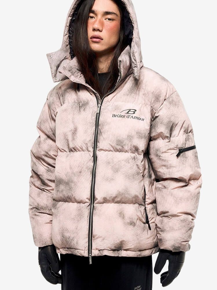 BRÛLER D’AMOUR — Куртка Sable Puffer серо-розовый