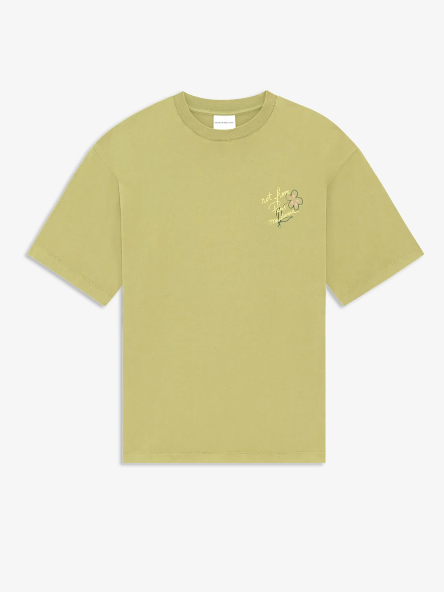 DRÔLE DE MONSIEUR — Футболка Esquisse Slogan Tee Light Khaki