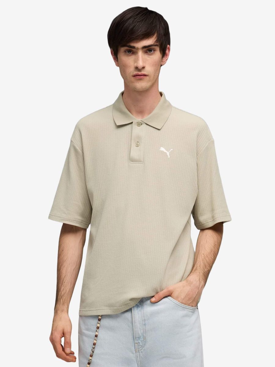 PUMA — Футболка Поло Wardrobe ESS Boxy Polo Pebble Gray