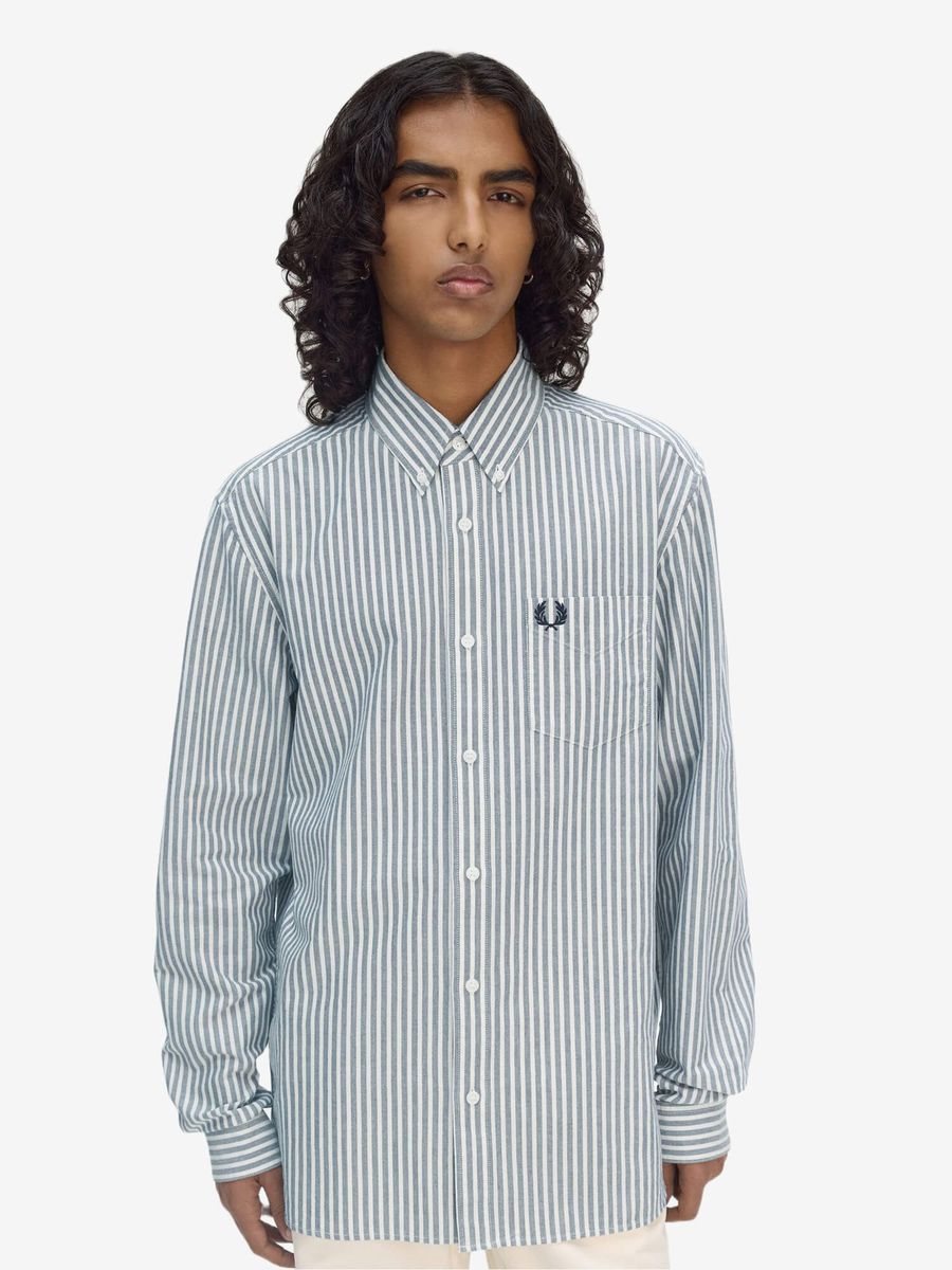 FRED PERRY — Рубашка Oxford Stripe Tennis Blue