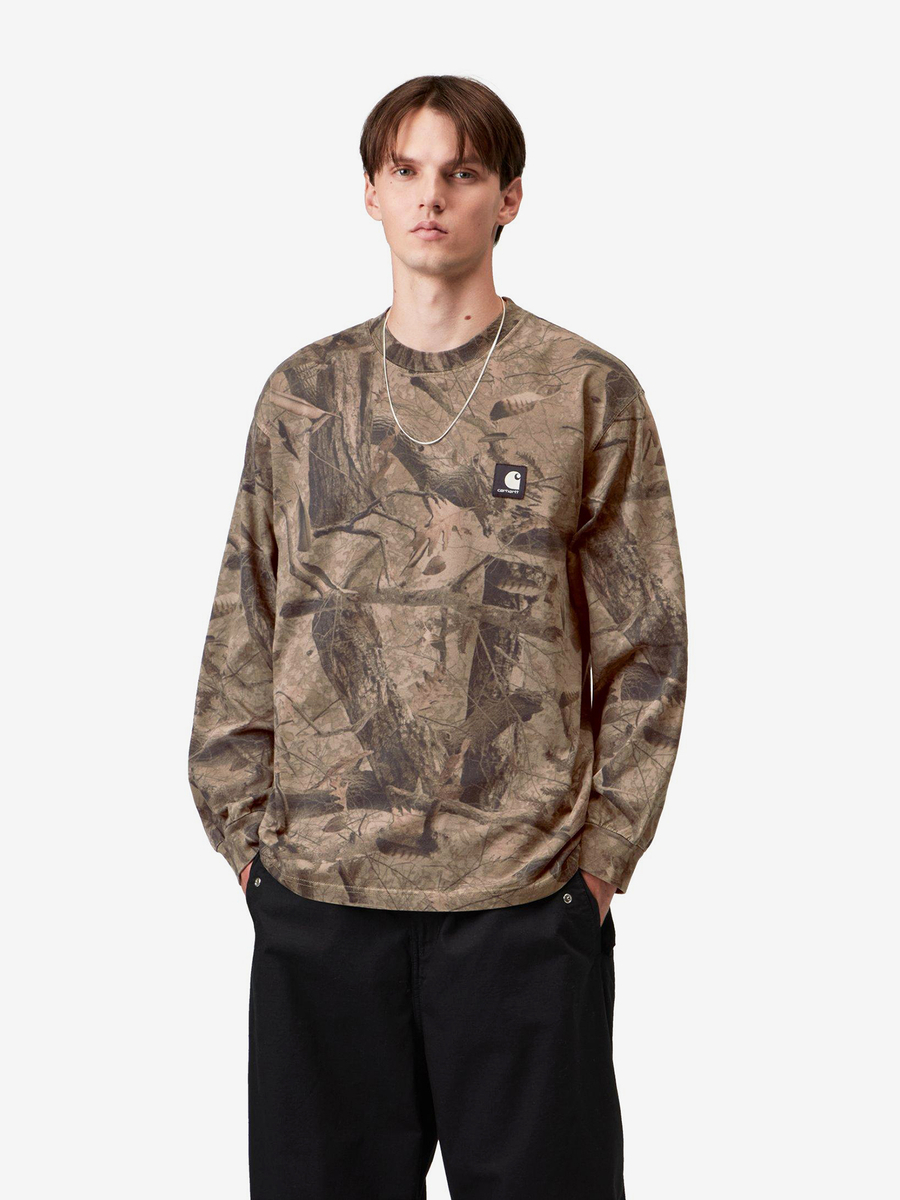 CARHARTT WIP — Лонгслив L/S Feather Tree Camo Khaki/Shungite