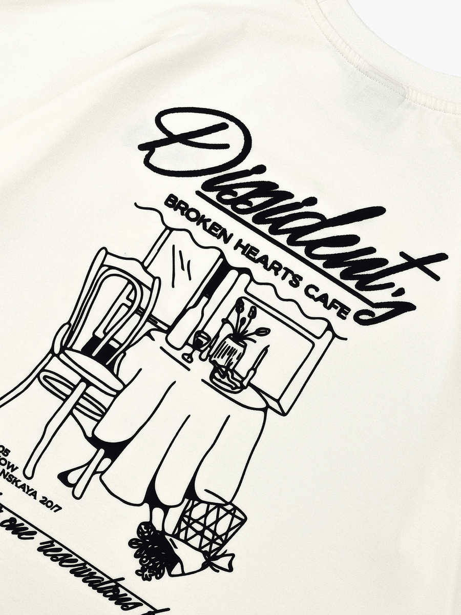 DISSIDENT — Футболка Table for One Oversized Tee Milk