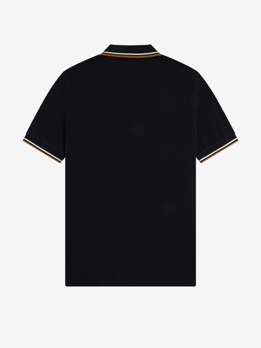 FRED PERRY — Футболка Поло Twin Tipped Polo Black/Ecru/Dark Caramel
