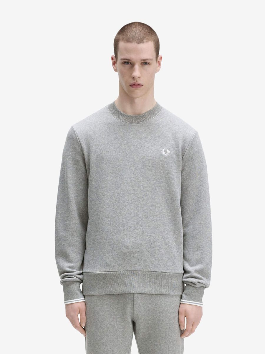 FRED PERRY — Свитшот Crew Neck Steel Marl
