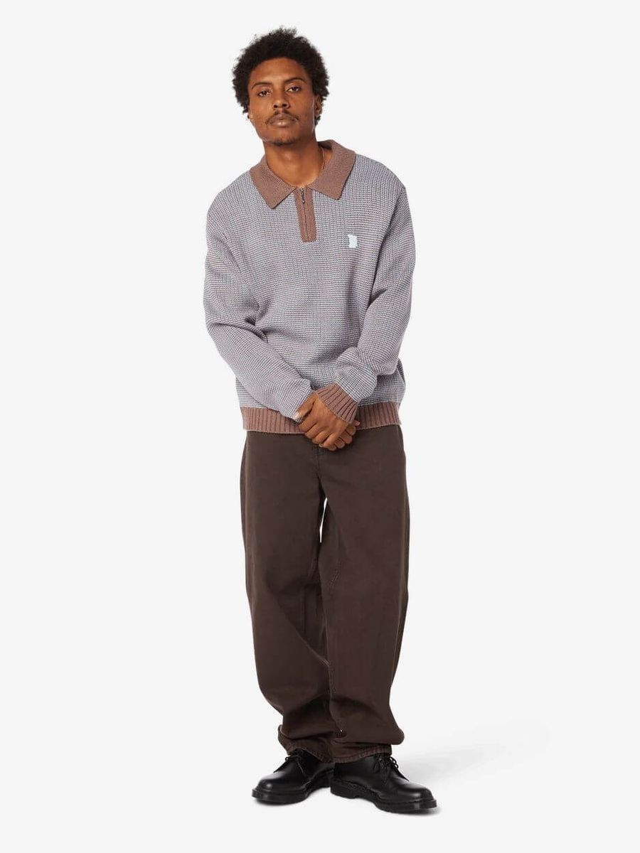 HUF — Свитер вязанный Megablast Two Tone Waffle Sweater Washed Blue/Moss