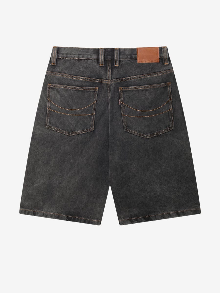 ОКТЯБРЬ — Шорты AW'25 OG Logo Baggy Black (Stone Washed)