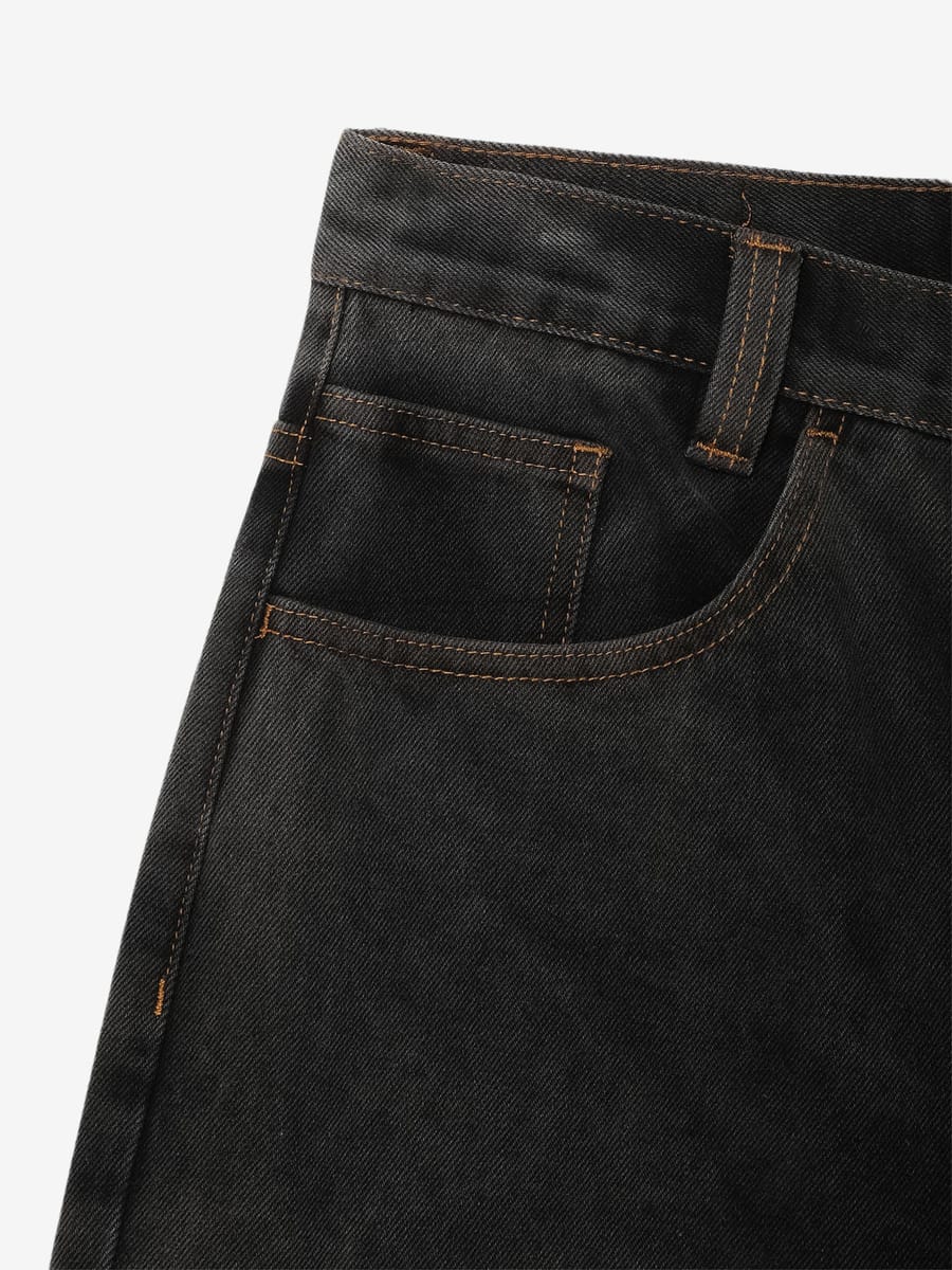 ОКТЯБРЬ — Шорты AW'25 OG Logo Baggy Black (Stone Washed)