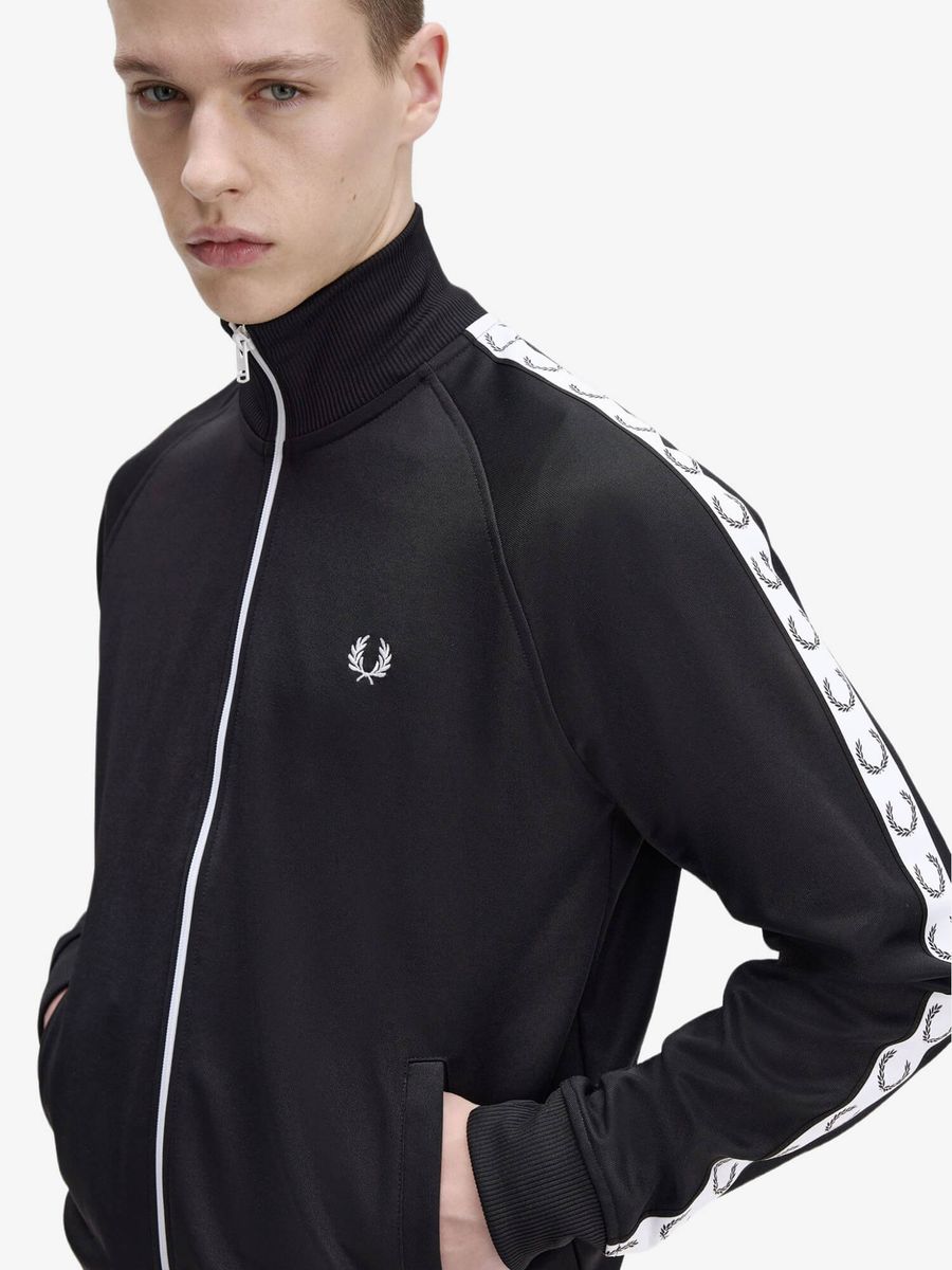 FRED PERRY — Олимпийка Taped Track Carbon Black