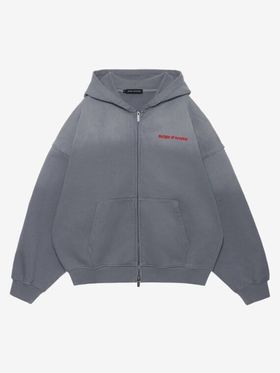 BRÛLER D’AMOUR — Худи Zip Investigation Grey