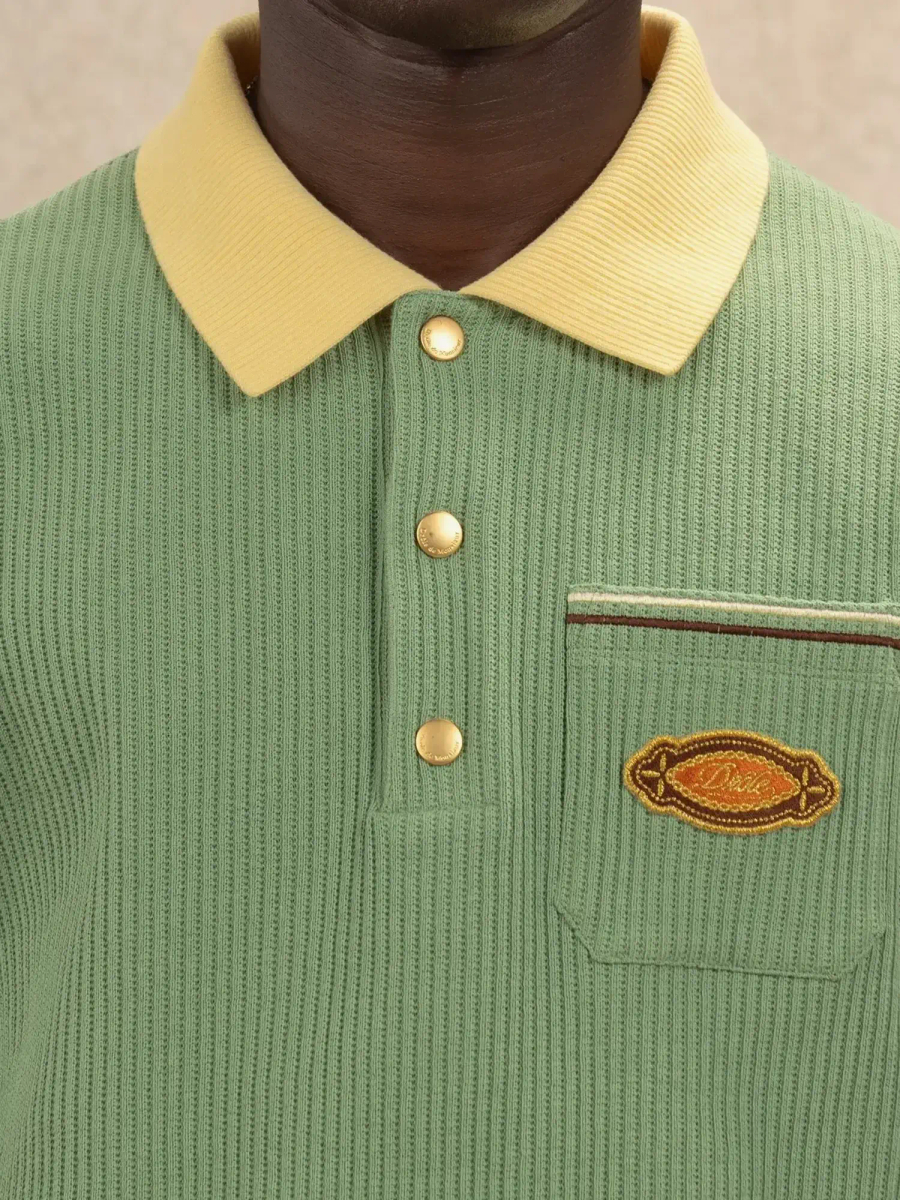 DRÔLE DE MONSIEUR — Поло Polo ML Drôle Patch Light Green