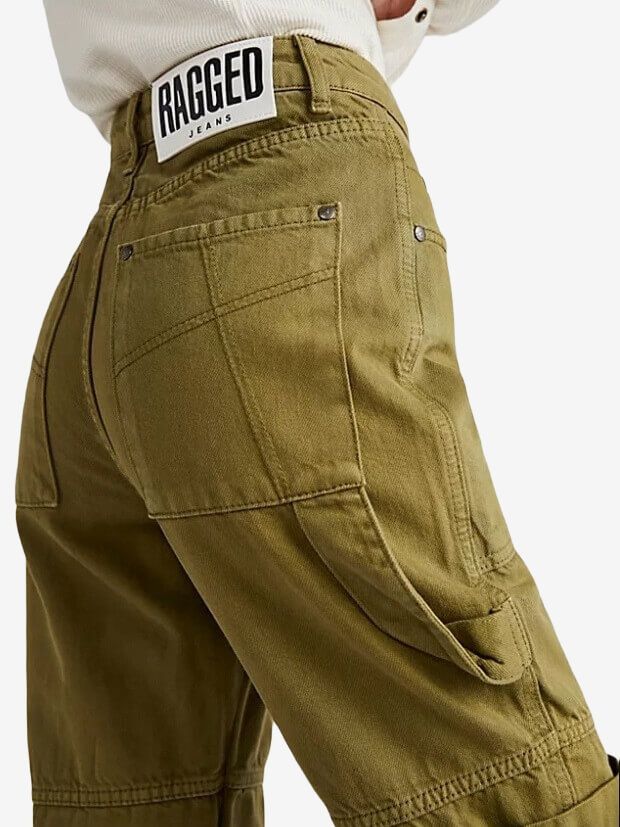 THE RAGGED PRIEST — Green Combat Dad Jeans