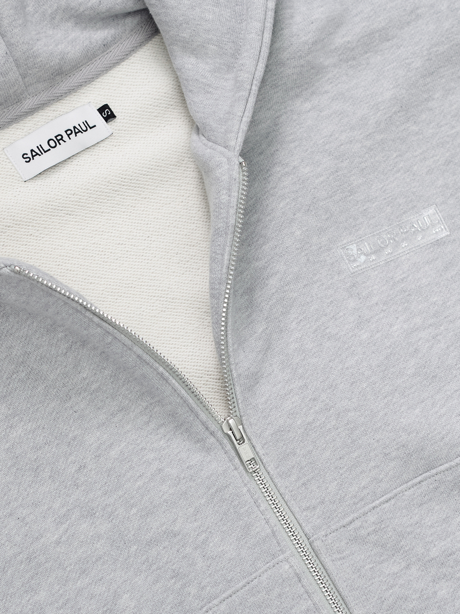 SAILOR PAUL — Худи Crop Zip Hoodie Серый Меланж