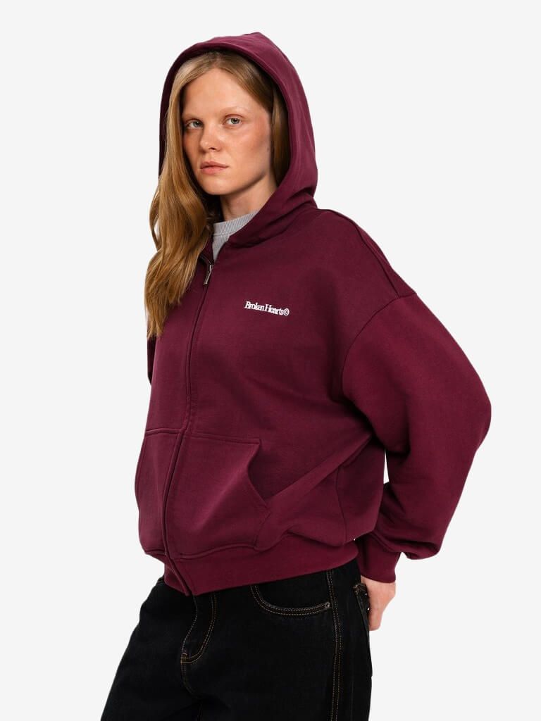 DISSIDENT — Худи Hearts Copyright Zip Hoodie Burgundy