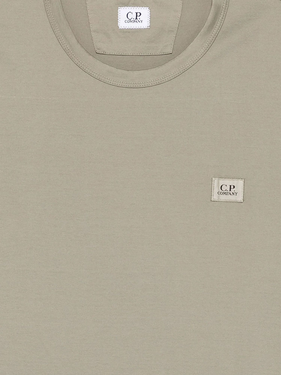 C.P. COMPANY — Футболка Mercerized Jersey 70/2 Gasato SS Patch Moss Gray