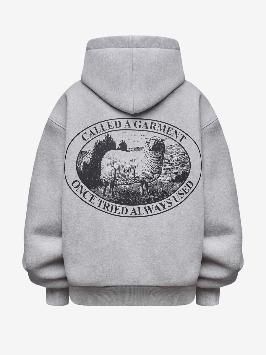 CALLED A GARMENT — Худи Zip Stamp Heavy Cotton Grey Melange