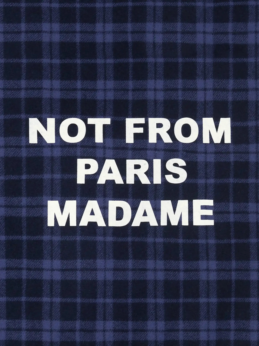 DRÔLE DE MONSIEUR — Куртка Check Flannel Jacket With Slogan Navy
