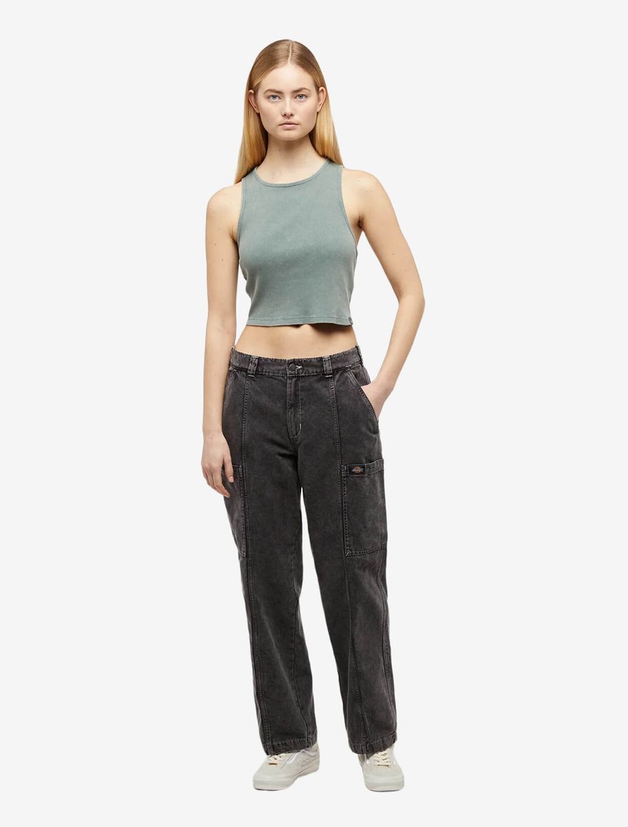 DICKIES — Штаны W Newington Stone Washed Black