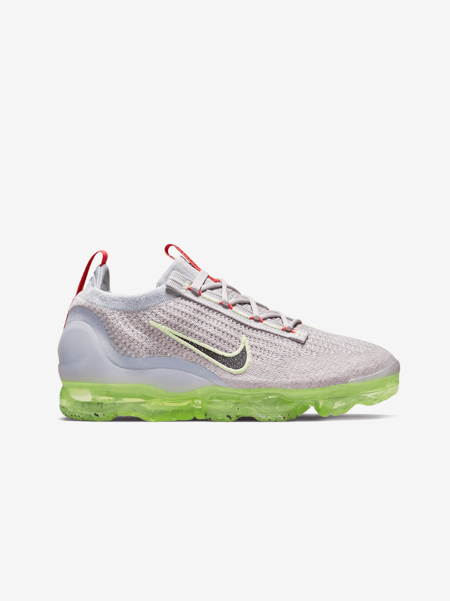 NIKE — Кроссовки Vapormax Flyknit Grey/Neon