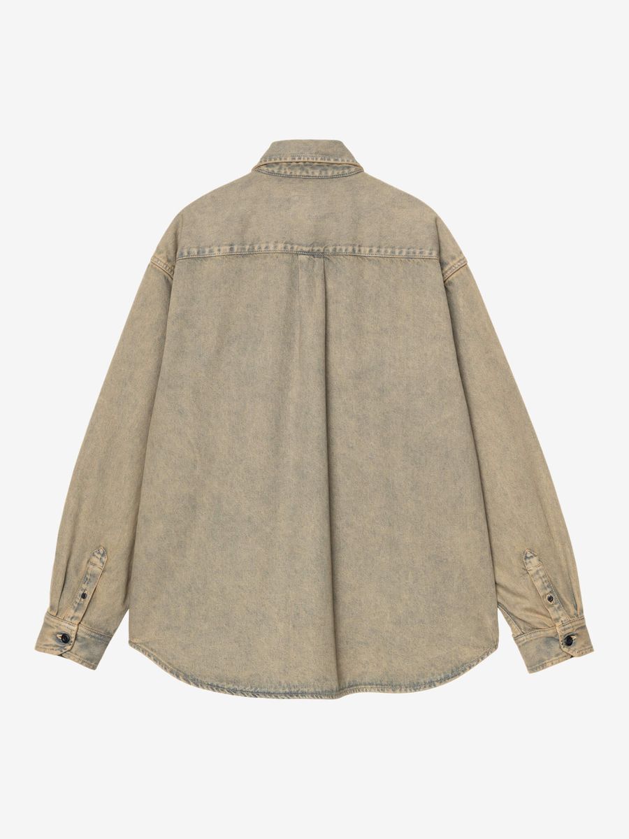 CARHARTT WIP — Рубашка L/S Tigan Shirt jac Blue/Leather (Garment Dyed)