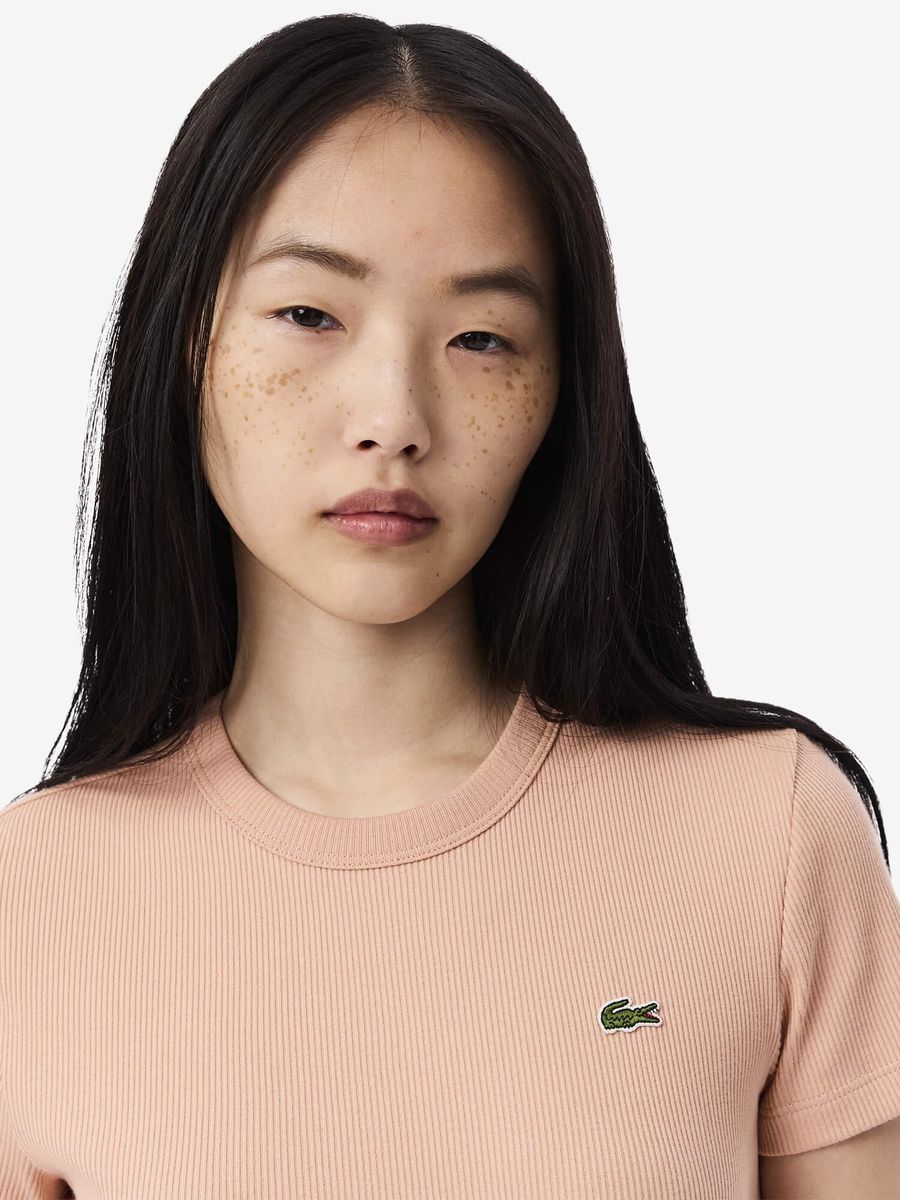 LACOSTE — Футболка W Slim Fit Cotton Fuxia