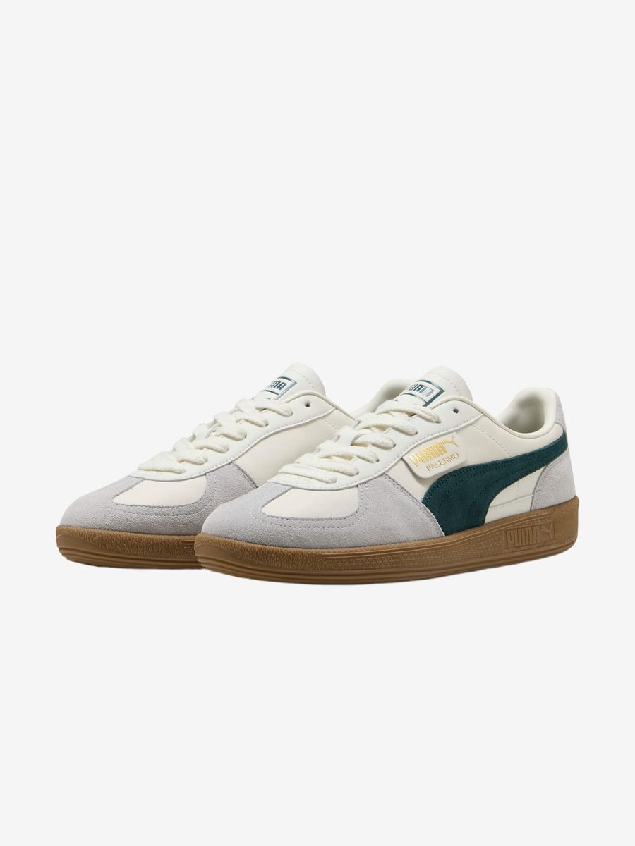 PUMA — Кроссовки Palermo Lth Warm White/Green Terrain