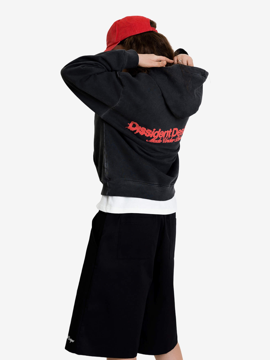 DISSIDENT — Худи DD Pufed Ink Dyed Hoodie in Asphalt