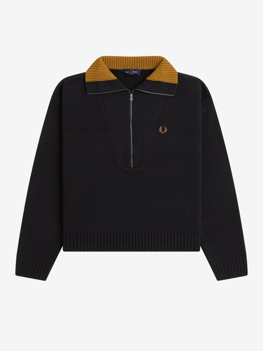 FRED PERRY — Свитер W Half Zip Jumper Black