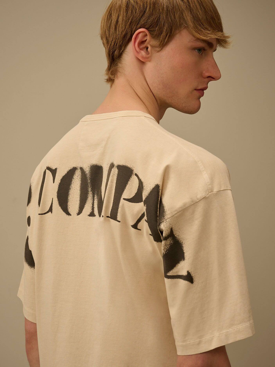 C.P. COMPANY — Футболка 1020 Jersey SS Tee Stencil Frozen Dew