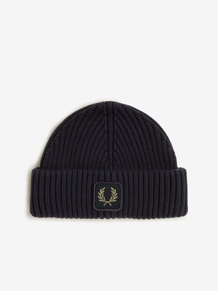 FRED PERRY — Шапка Cotton Ribbed Beanie Black
