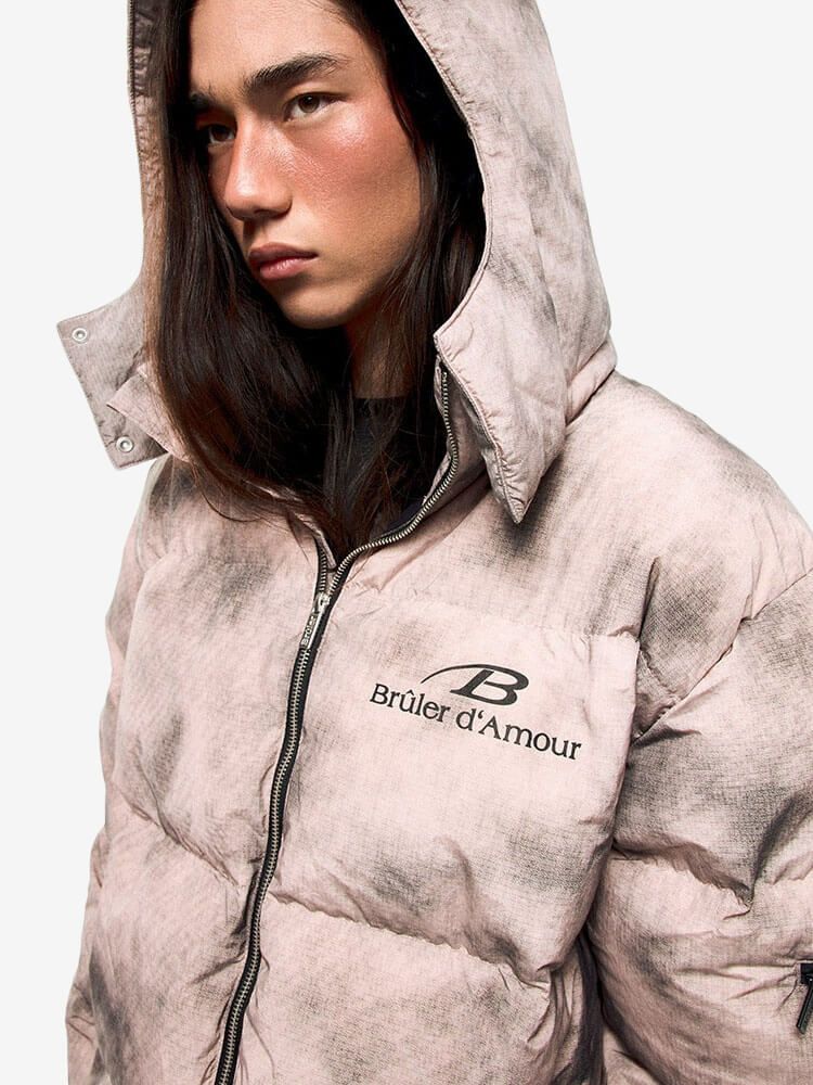 BRÛLER D’AMOUR — Куртка Sable Puffer серо-розовый