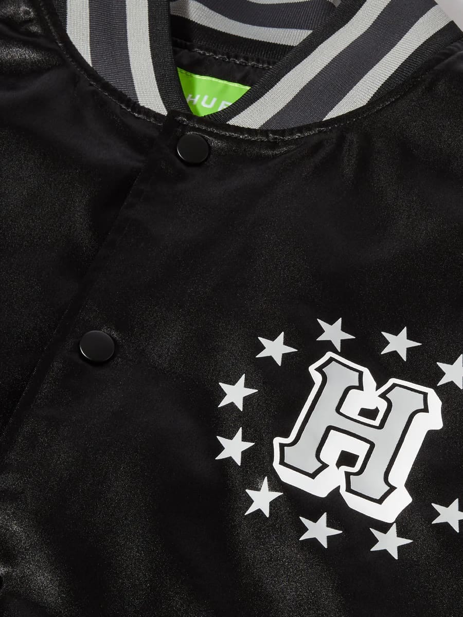 HUF — Куртка Galactic Stack Baseball Jacket Black