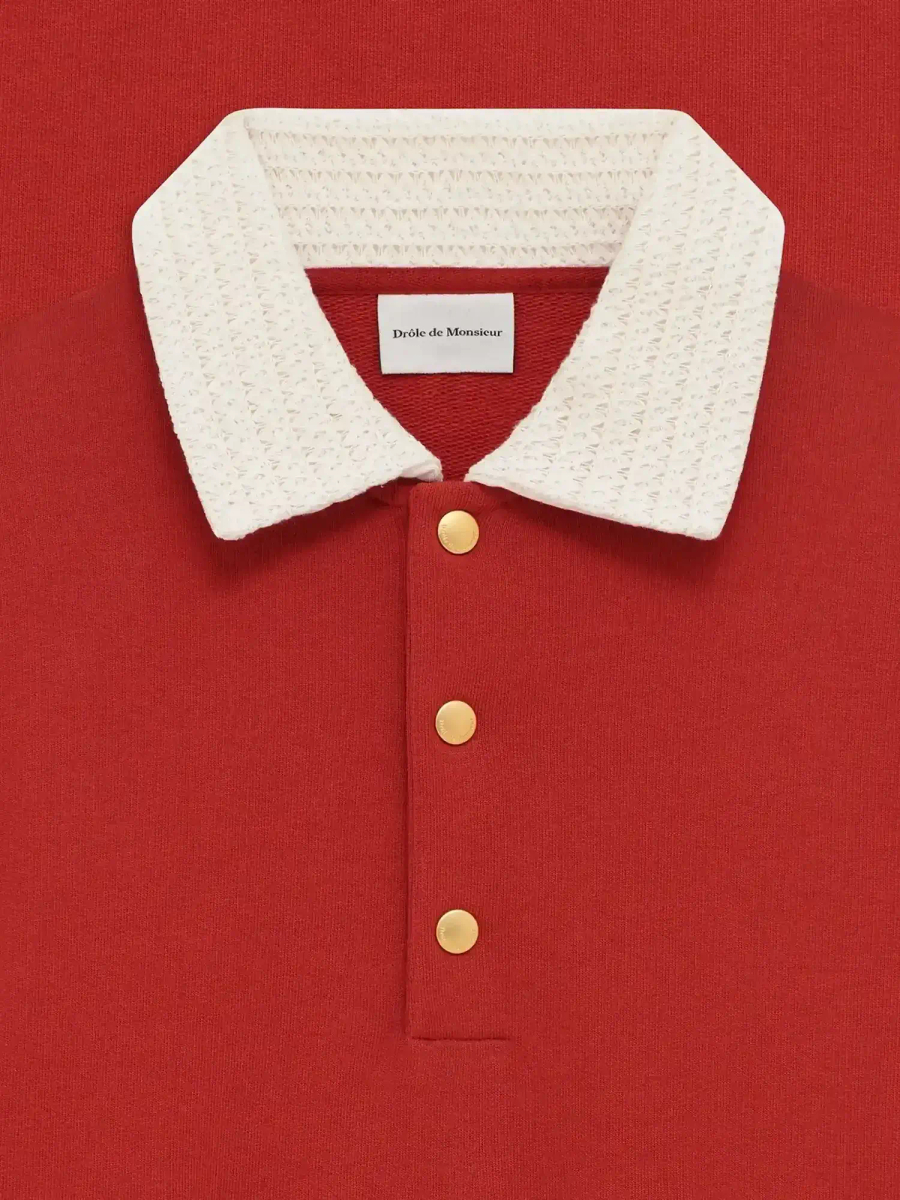 DRÔLE DE MONSIEUR — Поло Polo Drôle Col Crochet Dark Red