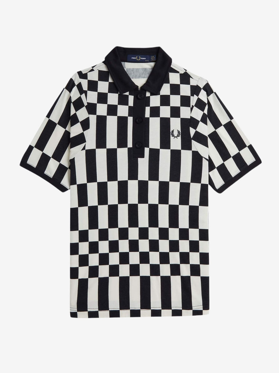 FRED PERRY — Футболка Поло W Chequerboard Black/White