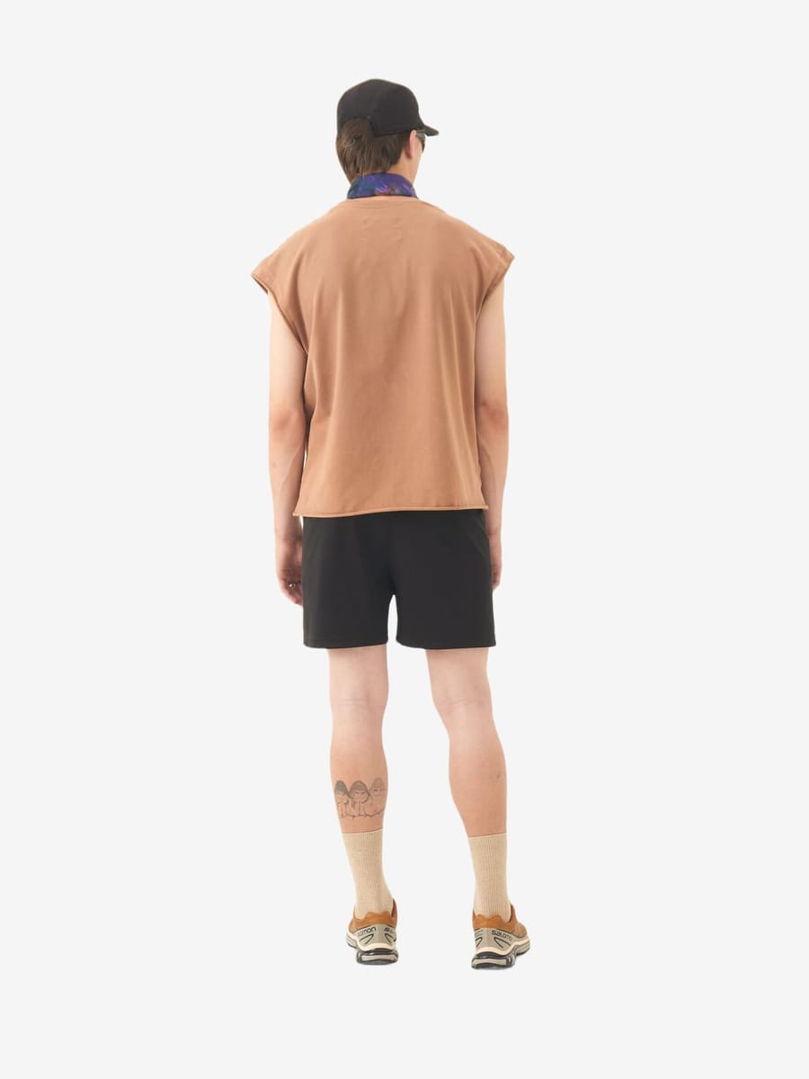 CALLED A GARMENT — Майка Grandpa's Running Выстиранный коричневый