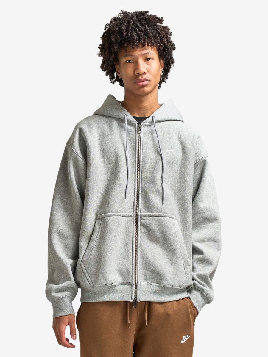 NIKE — Худи Solo Swoosh Fleece Full Zip Dark Heather Grey