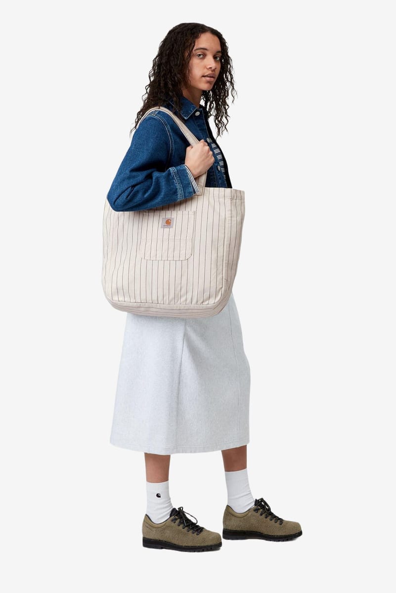 CARHARTT WIP — Сумка Шоппер Hendry Tote Seaton Stripe Wax/Dark Navy (Rinsed)