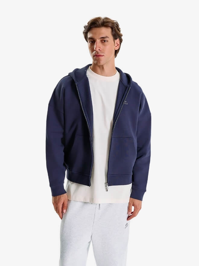 BRÛLER D’AMOUR — Худи Zip Logo de Base 01 Navy Blue