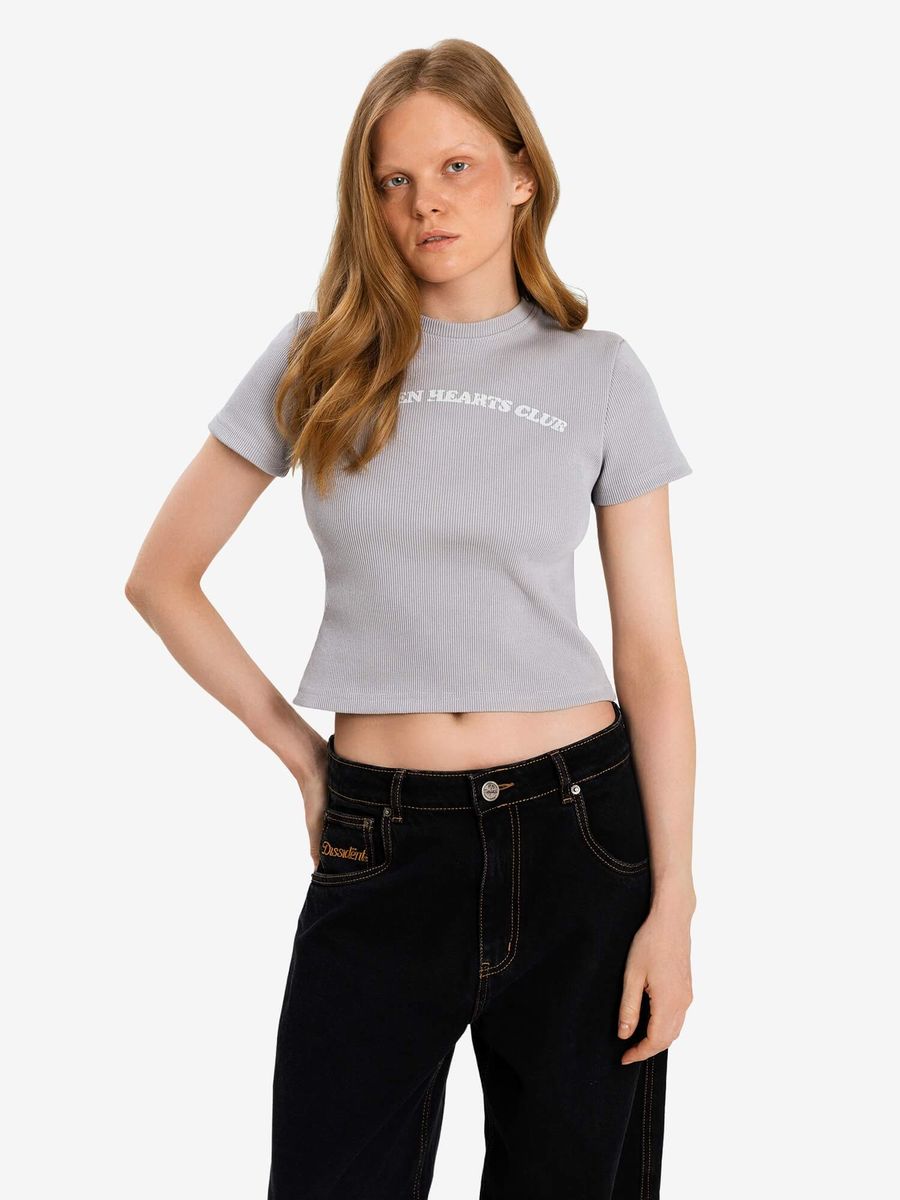 DISSIDENT — Футболка BHC Arch Baby Tee Light Grey