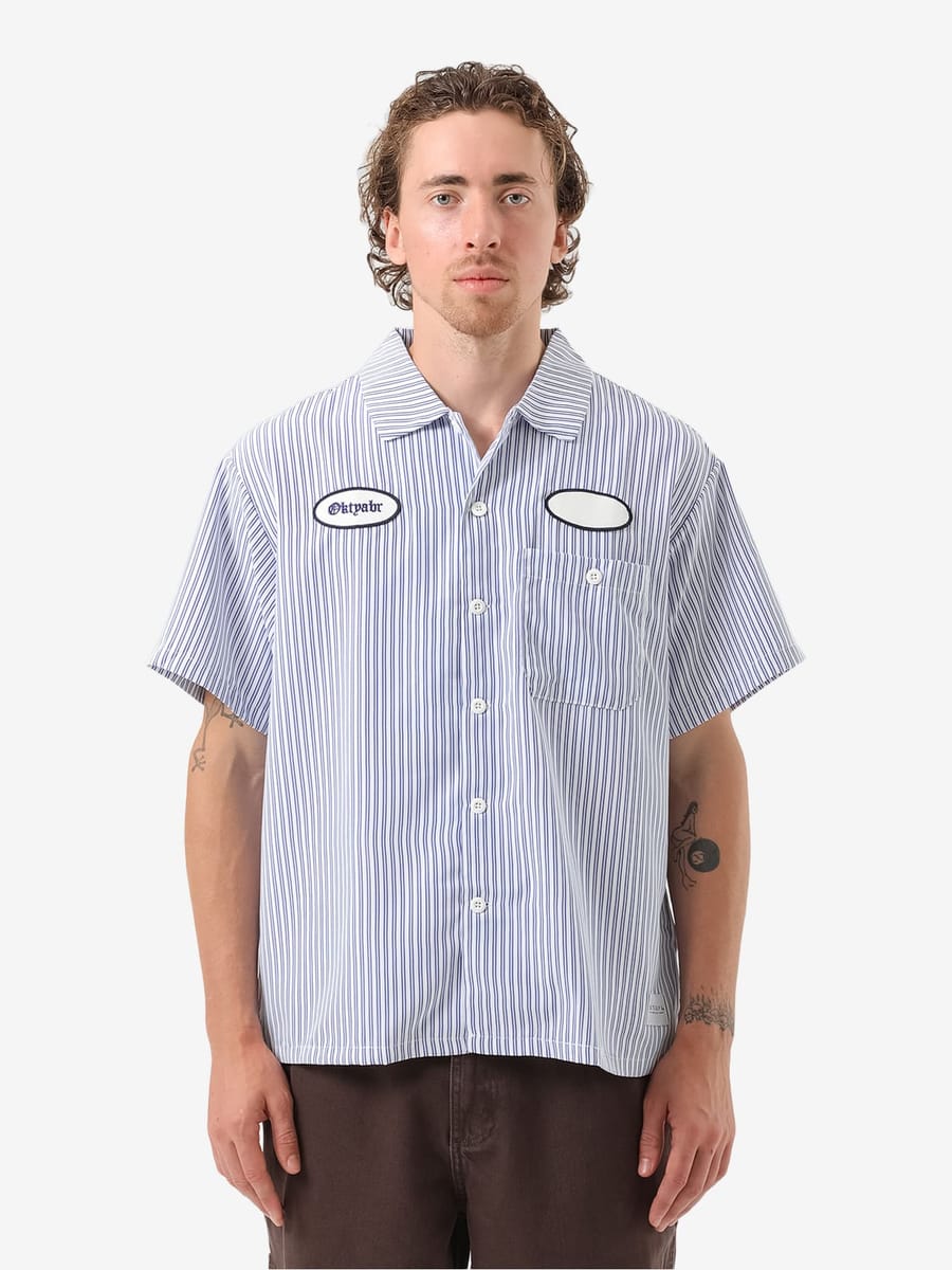 ОКТЯБРЬ — Рубашка AW'25 Work SS White Stripe