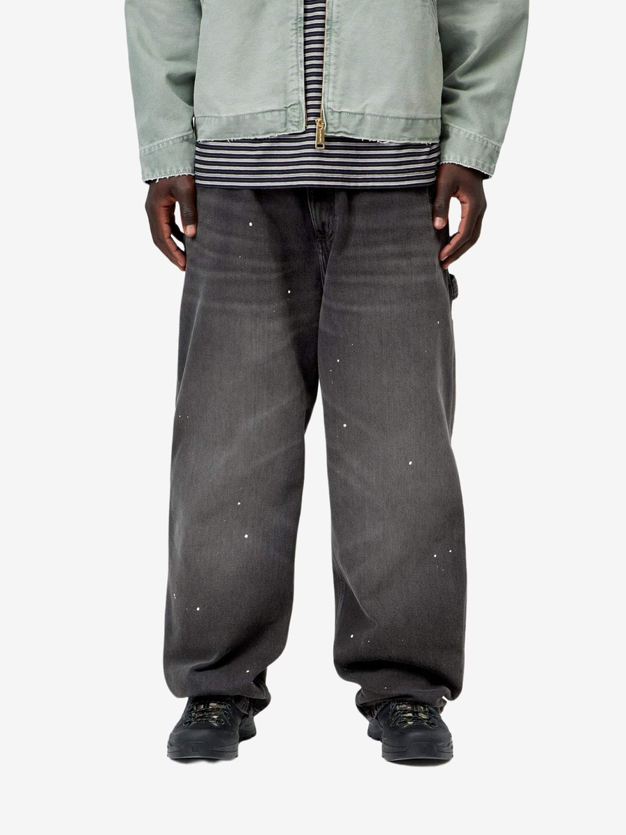 CARHARTT WIP — Джинсы Single Knee Black (Destroy Wash, Splatter)
