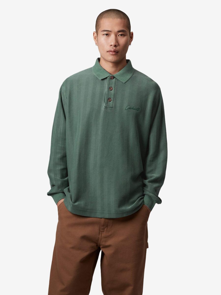 CARHARTT WIP — Рубашка-регби Morrison Rugby Conifer (Pigment Garment Dyed)