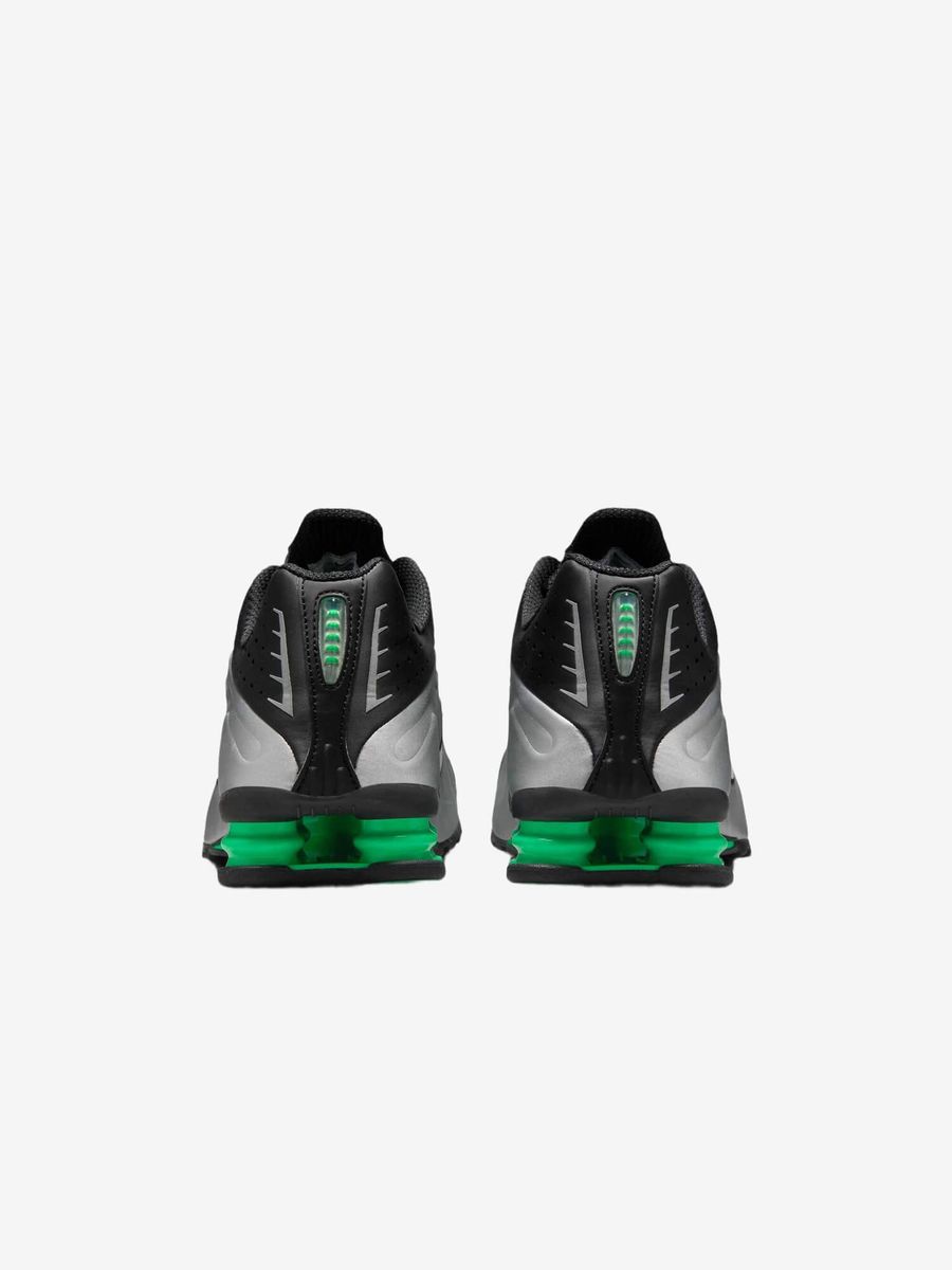 NIKE — Кроссовки Shox R4 Metalic Silver/Black/Green