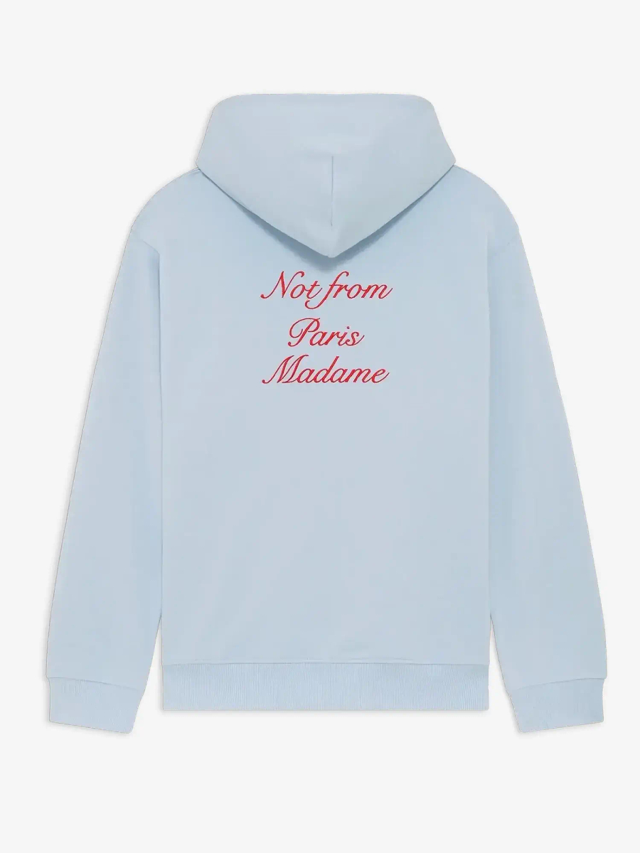 DRÔLE DE MONSIEUR — Худи Le Hoodie Slogan Calligraphy Light Blue