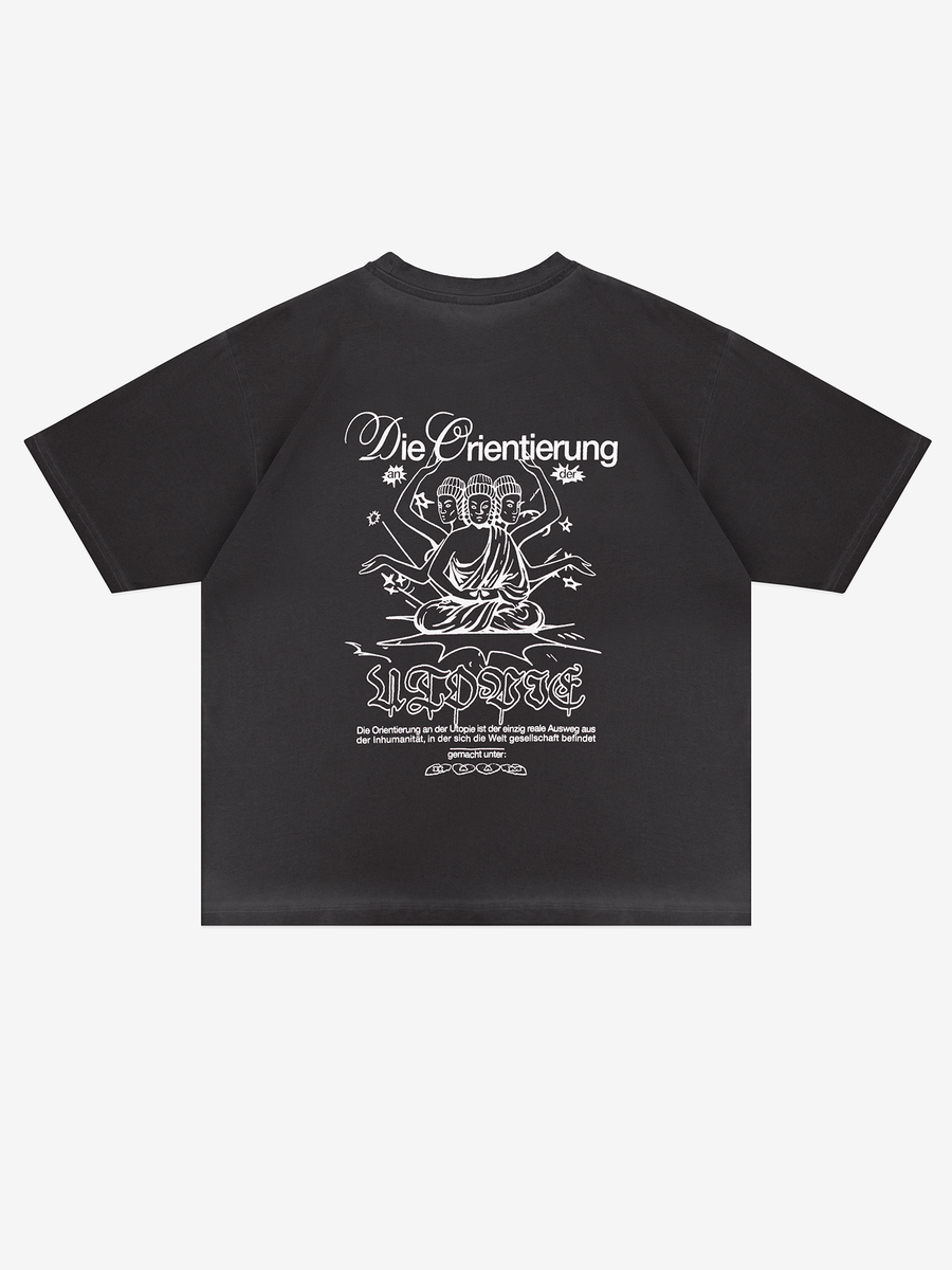 DISSIDENT — Футболка Orientierung Dyed Tee in Asphalt